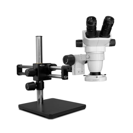 Scienscope SSZ Stereo Zoom Microscope With Compact LED Light On Dual Arm Stand SZ-PK5D-E1